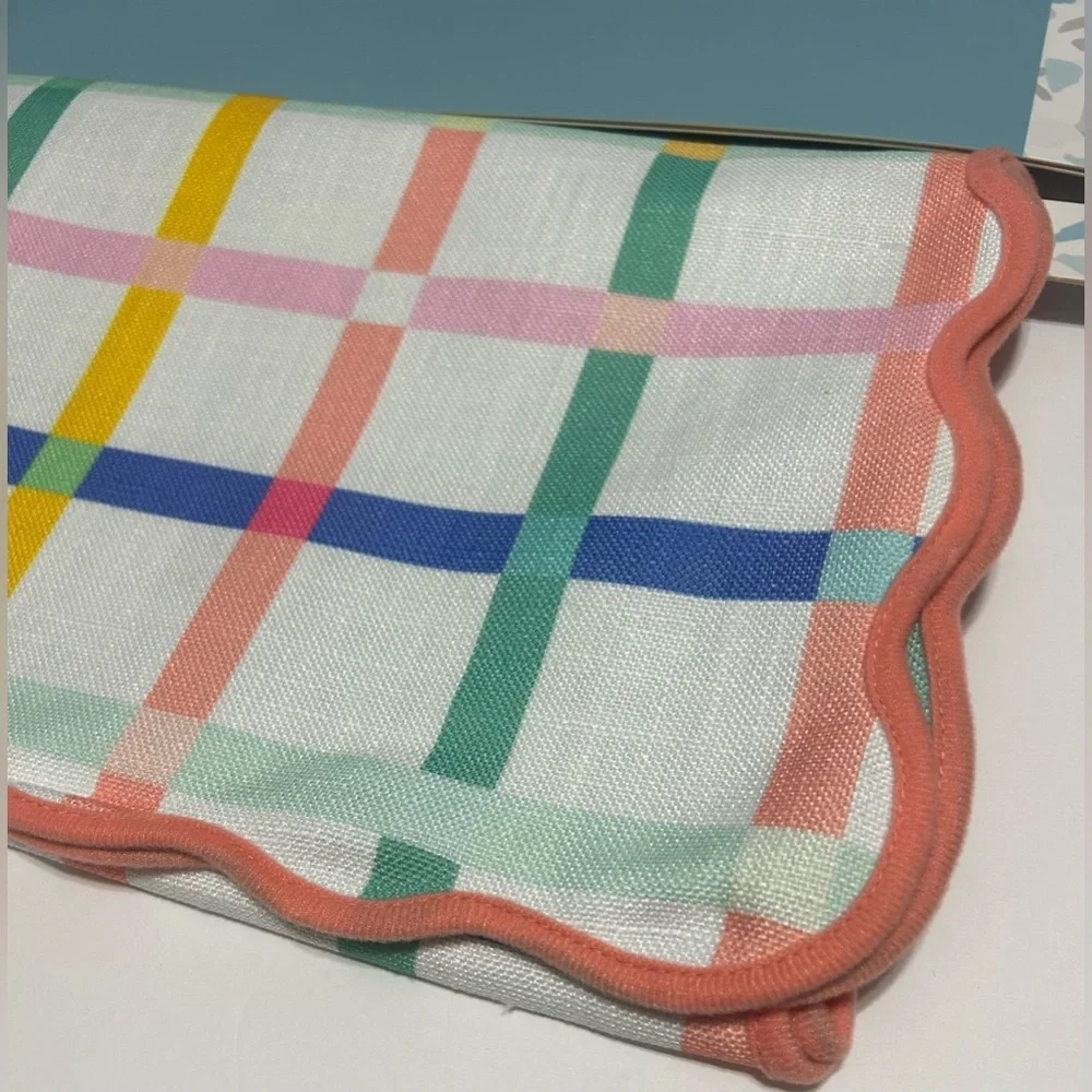 NEW Hobby Lobby Spring Pastel Plaid Table Runner 14”X72”